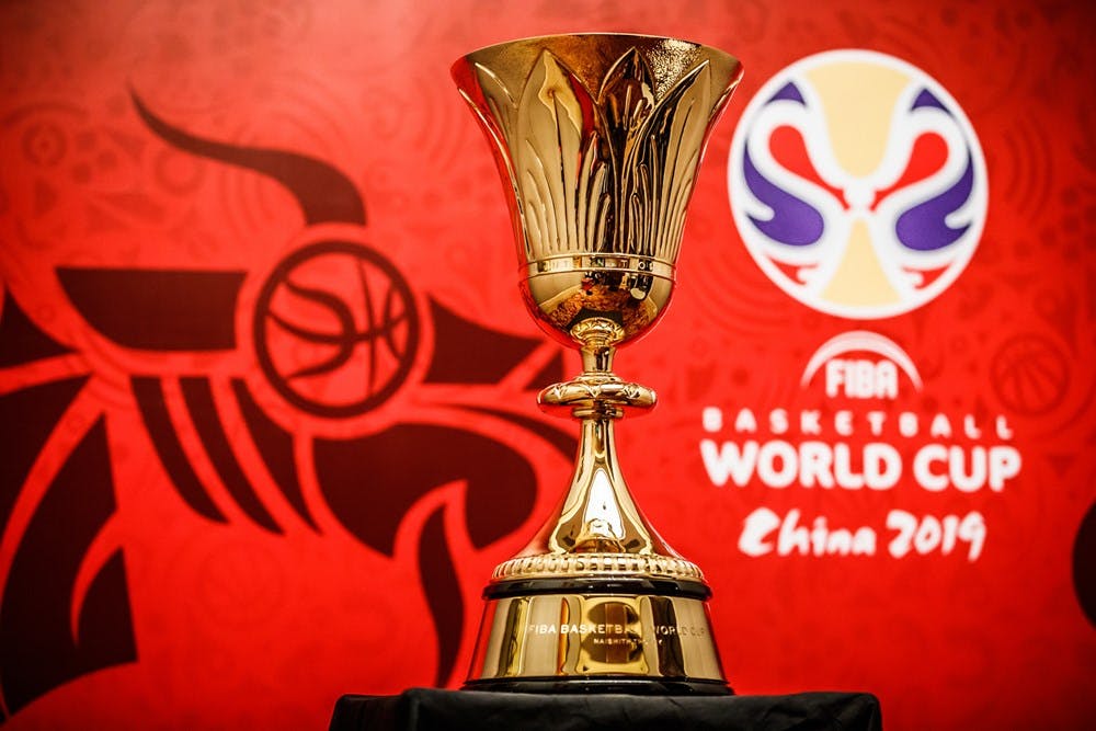 The FIBA Basketball World Cup trophy in 2019. 