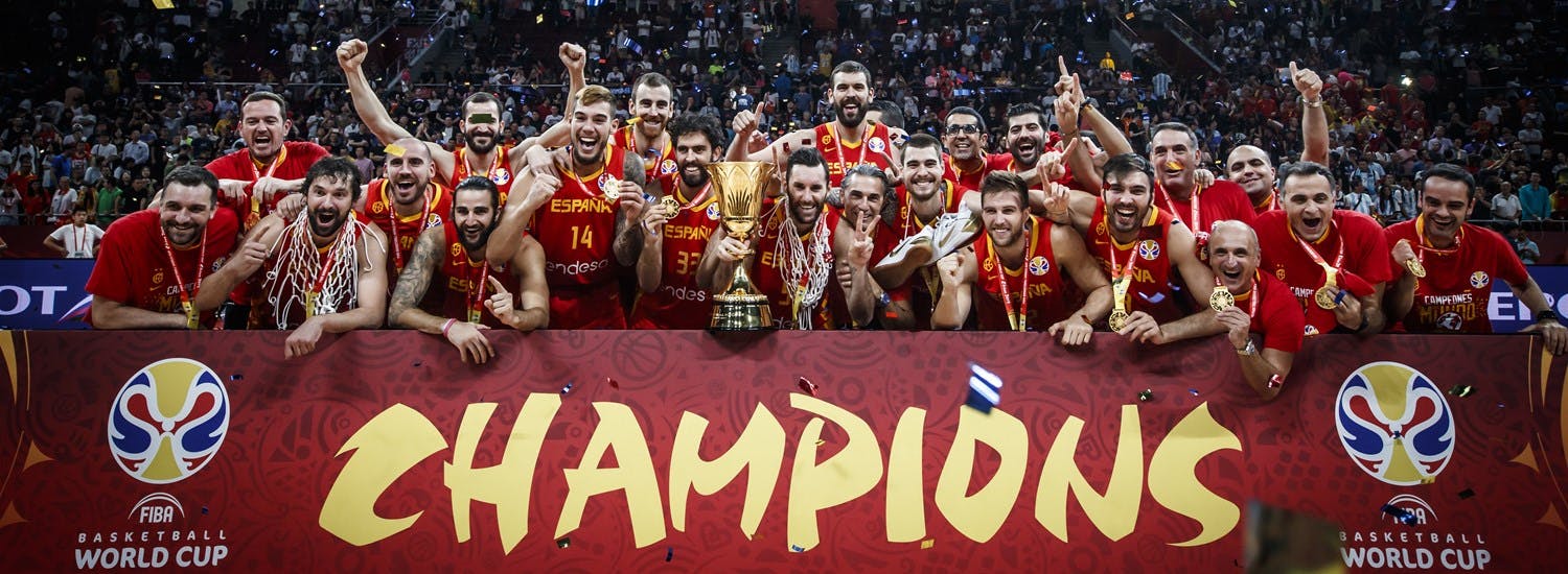 Spain winning the 2019 FIBA World Cup. 